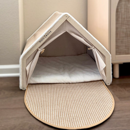 cat bed cat tent for multiple cats with white rose logo